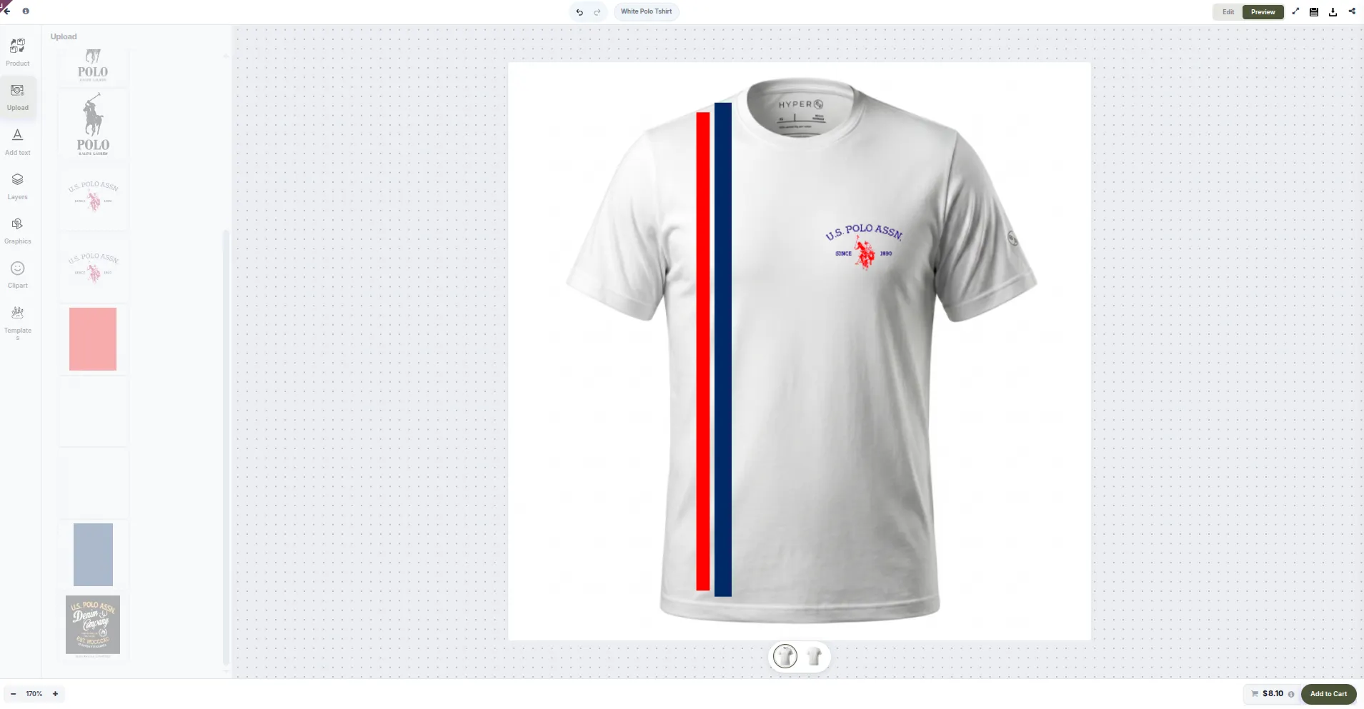 The back-office designer: composing and previewing a product’s artwork on a garment